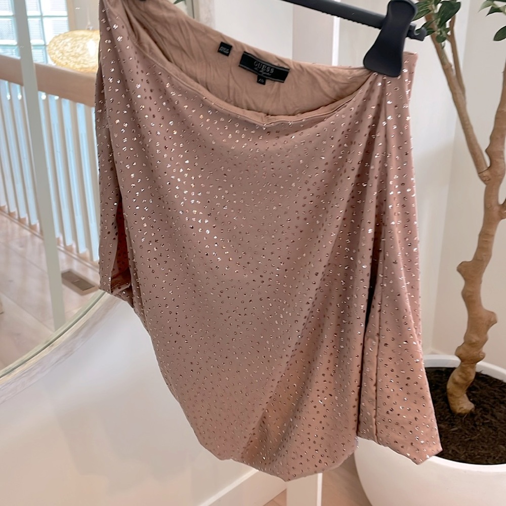 Guess off shoulder dress top xs